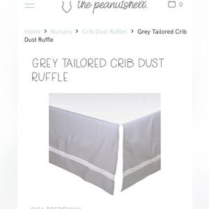 Peanut shell crib dust ruffle gray with white stripe